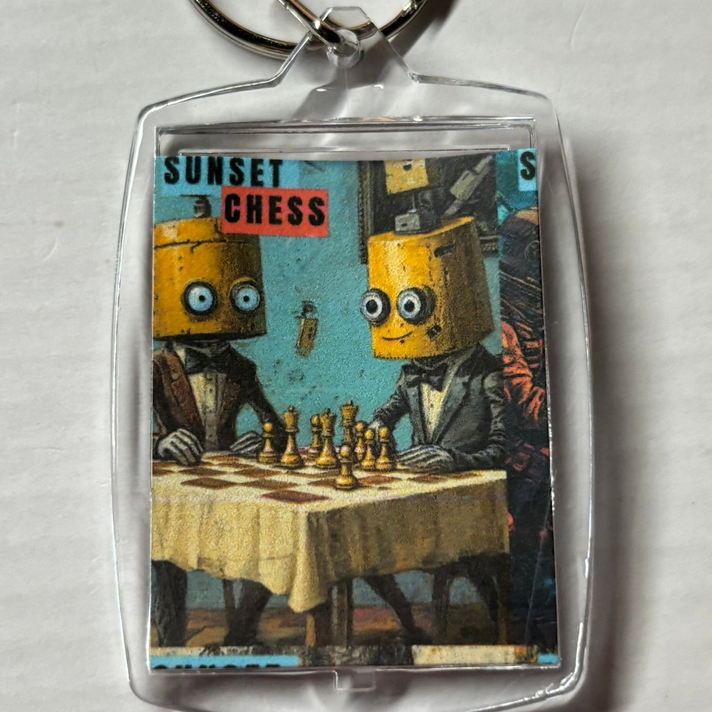 Dinner Time - Chess  Photo Keychain