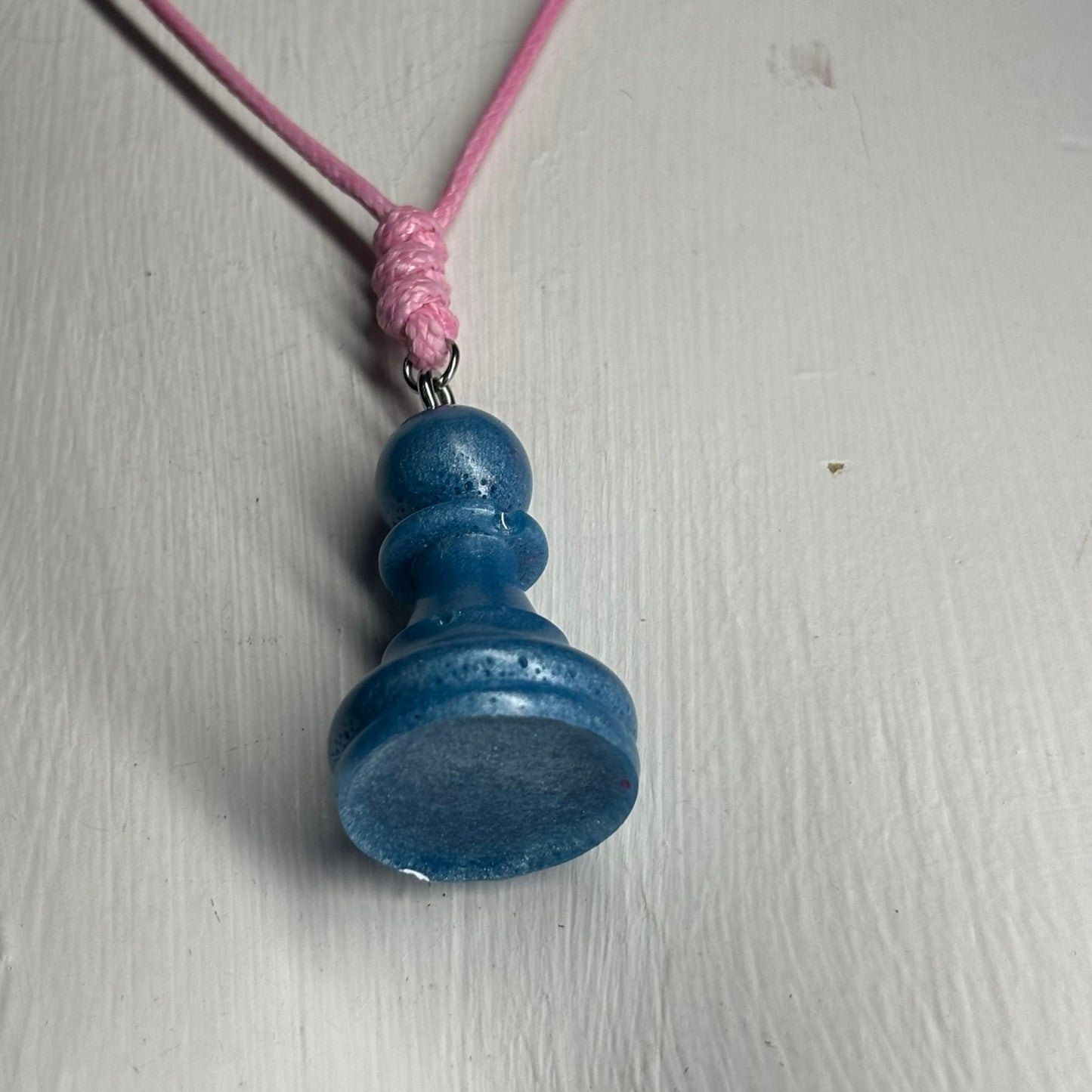 Blue Pawn - Handmade Resin Chess Necklace