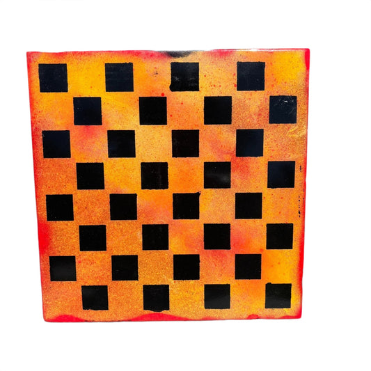 Orange Sunset - Resin Coated Chess Board