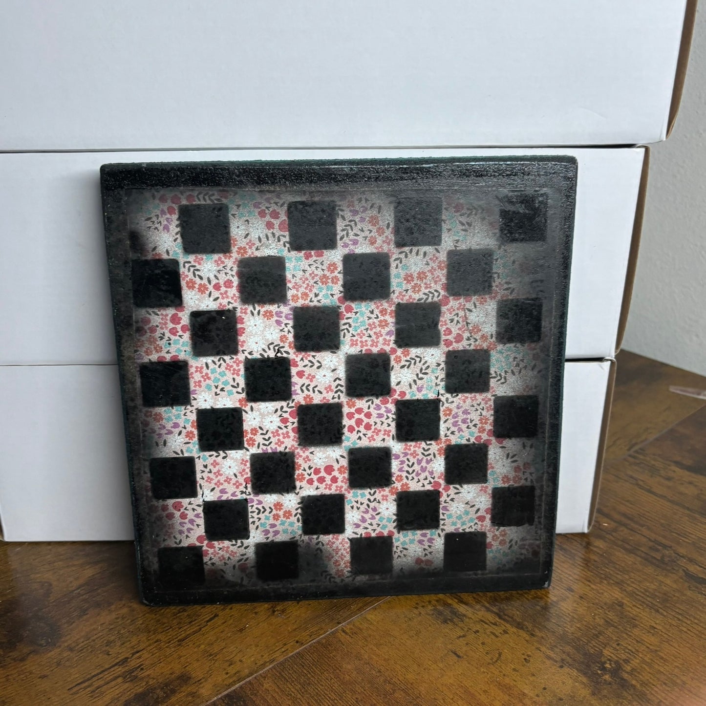 Chrome Blue - Painted Double Sided Chess Board