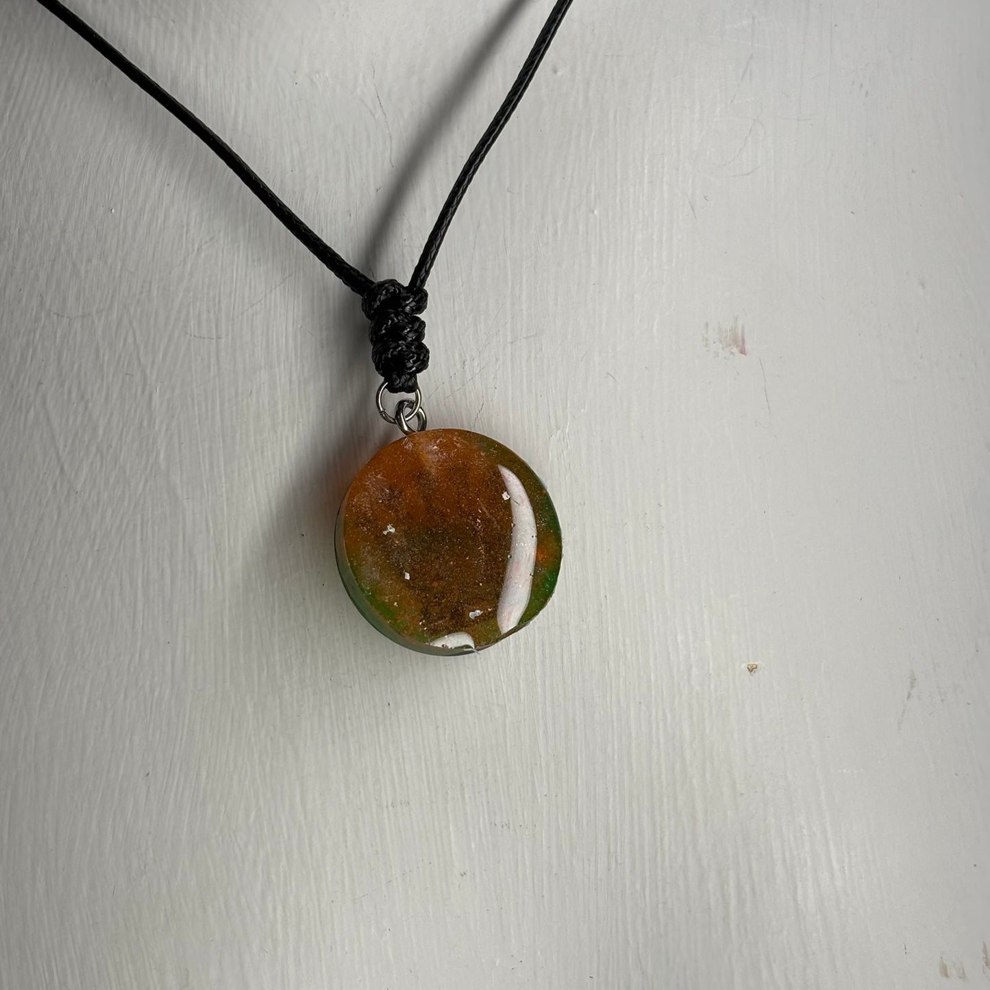 Orange Queen - Handmade Resin Chess Necklace