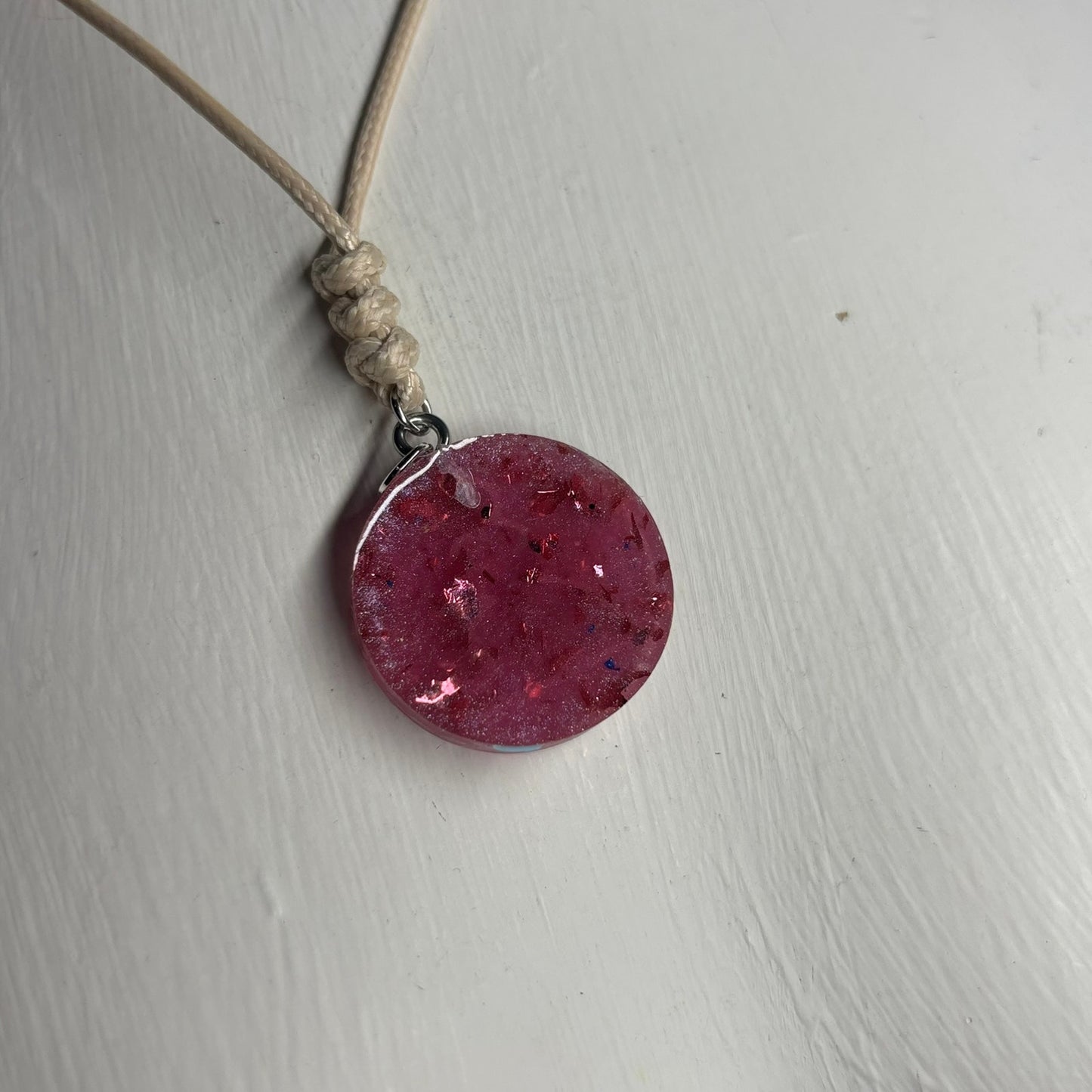 Cream Pink Pawn - Handmade Resin Chess Necklace