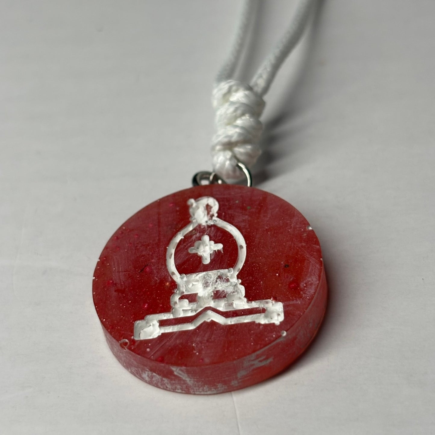 Red Bishop - Handmade Resin Chess Necklace