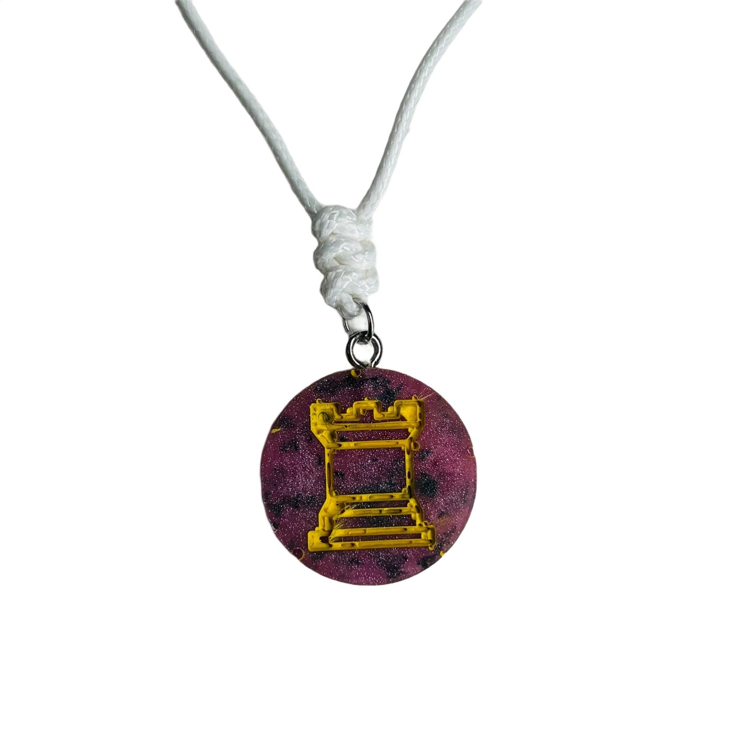 Vintage Rook - Handmade Resin Chess Necklace