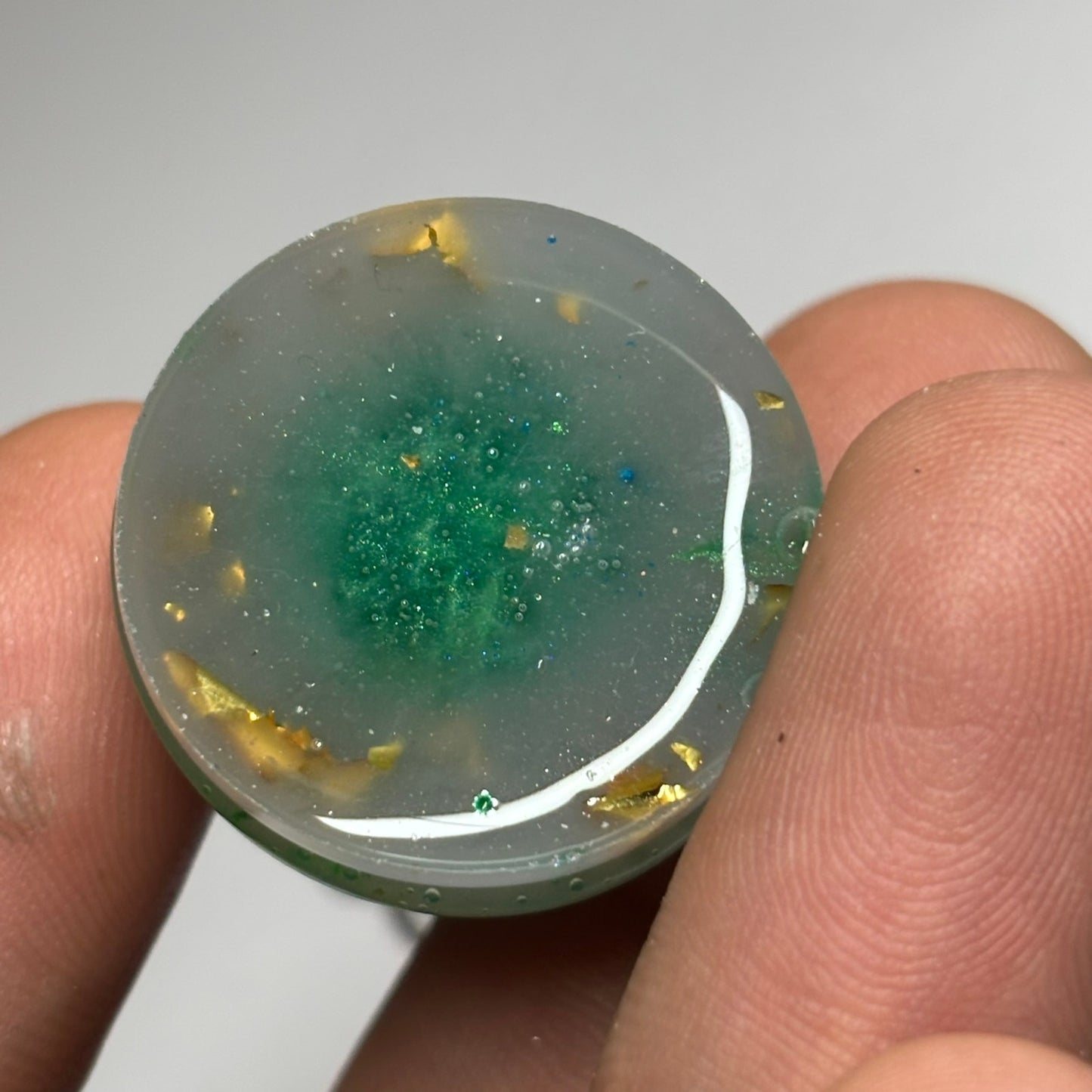 Green Crystal Queen - Handmade Resin Keychain