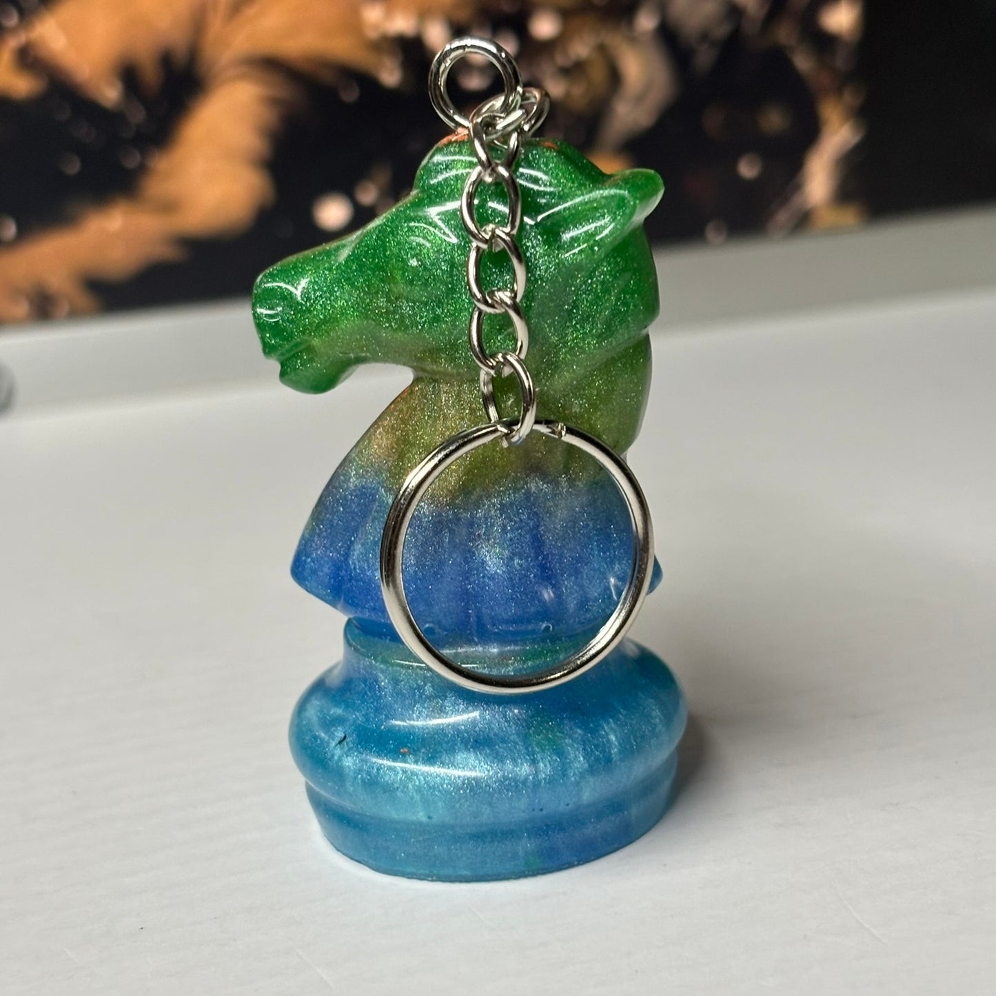 Colorful Knight - Handmade Resin Keychain - Large Edition