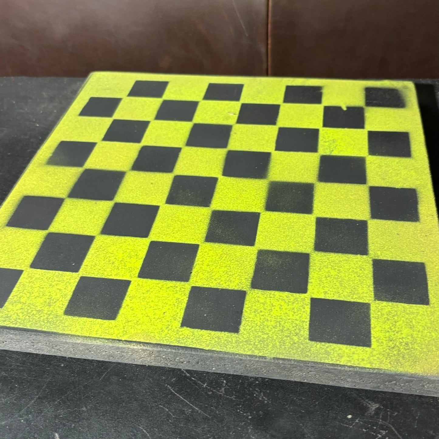 Green & Black - Painted Chess Board