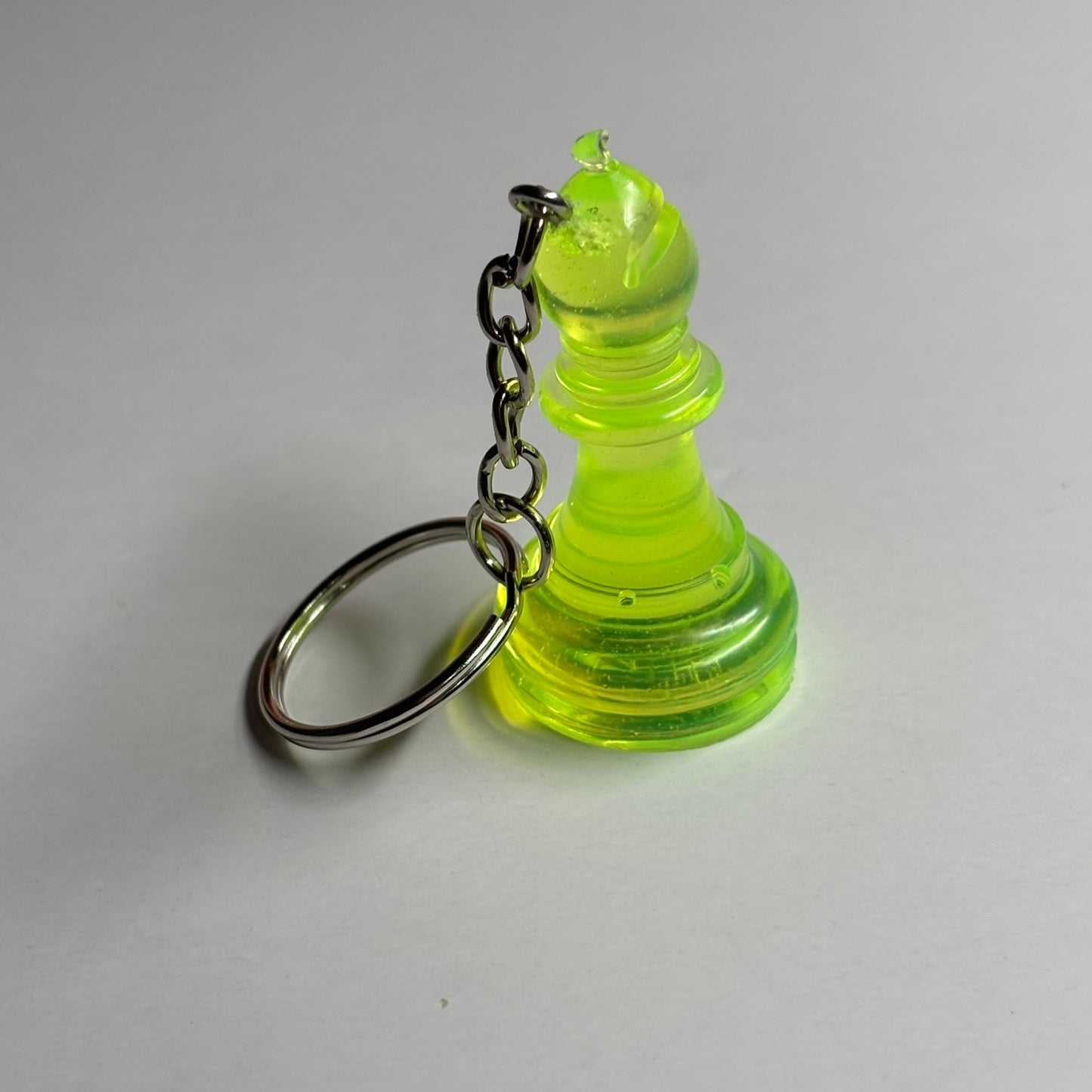 Lime Green Translucent Bishop - Handmade Resin Keychain