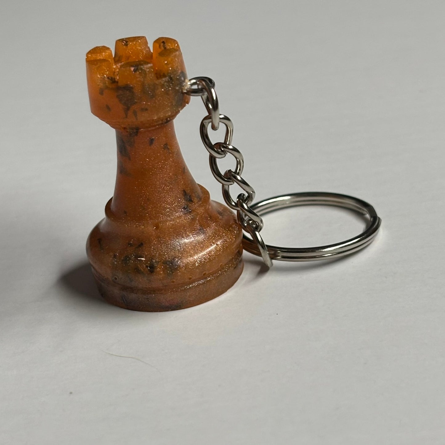 Spotted Orange Rook - Handmade Resin Keychain