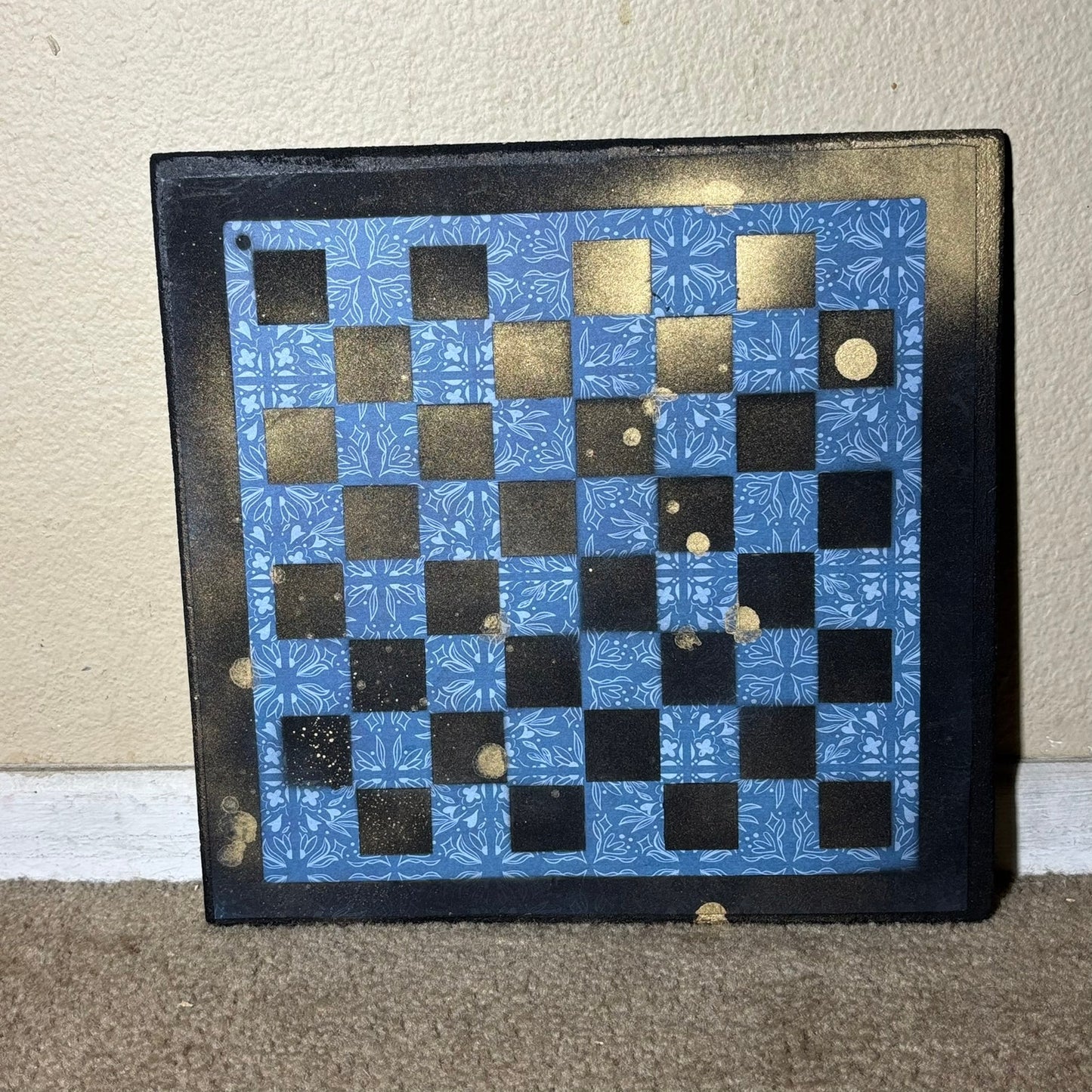 Black & Blue - Scrapbook Chess Board