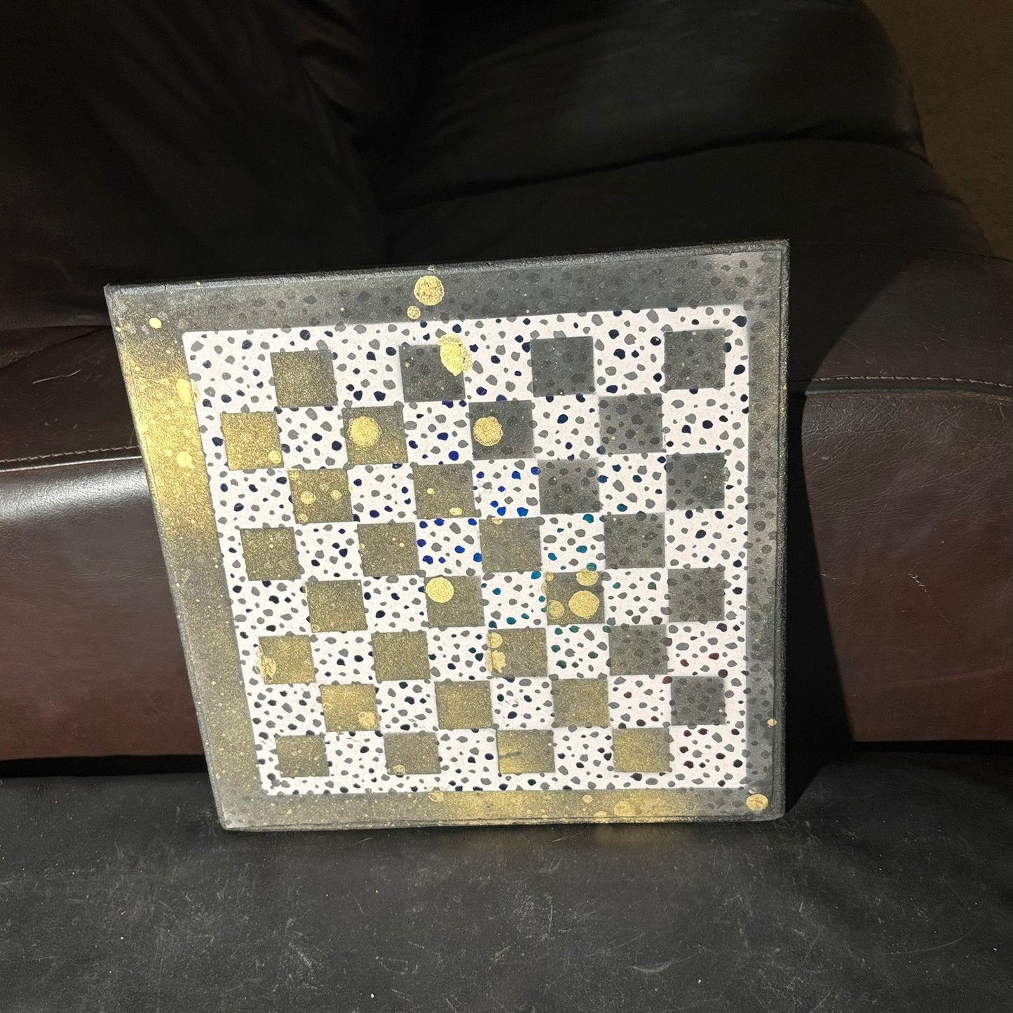 Golden Splatter - Scrapbook Chess Board