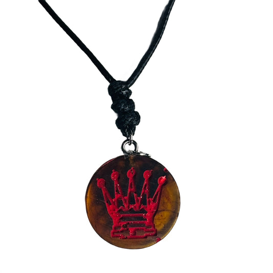 Deluxe Royal Queen - Handmade Resin Chess Necklace