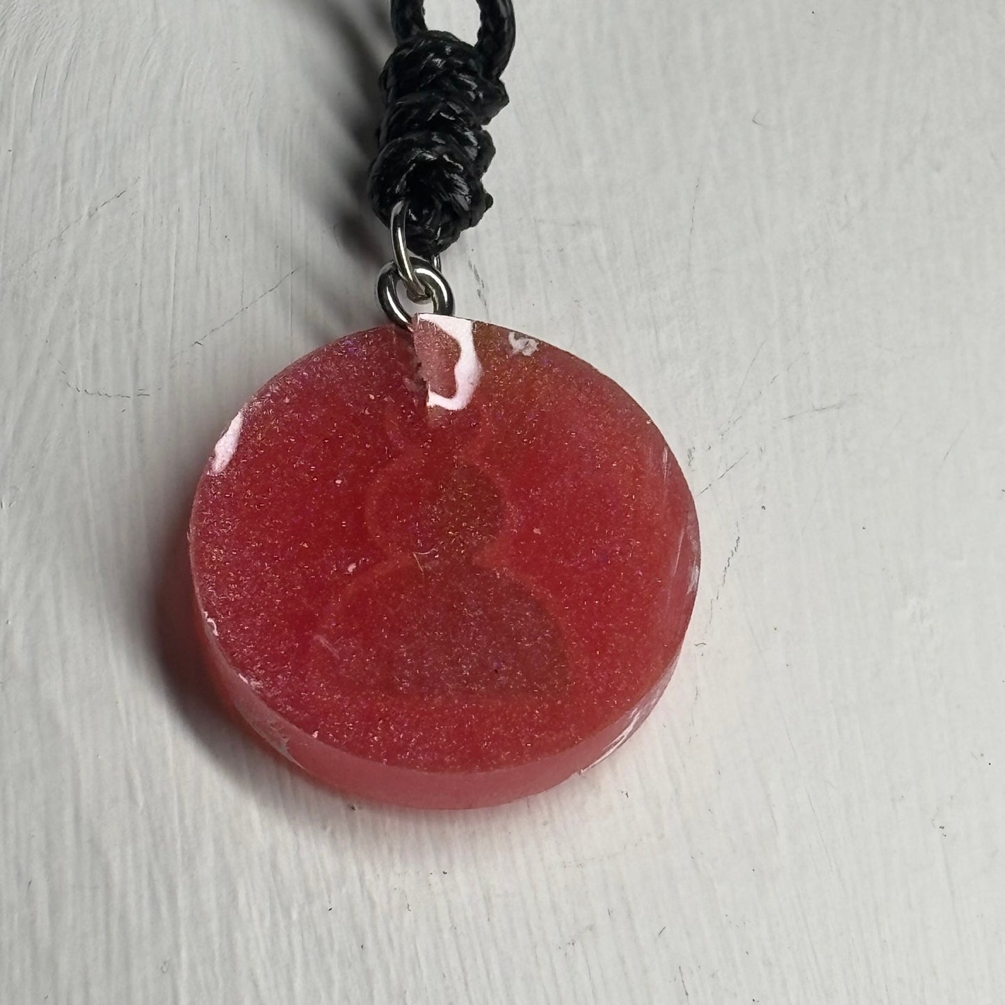 Pink Flush Pawn - Handmade Resin Chess Necklace