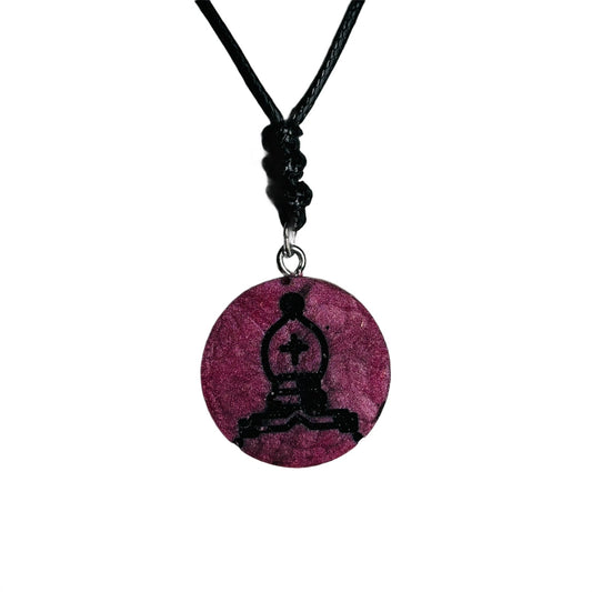 Violet Purple Bishop - Handmade Resin Chess Necklace