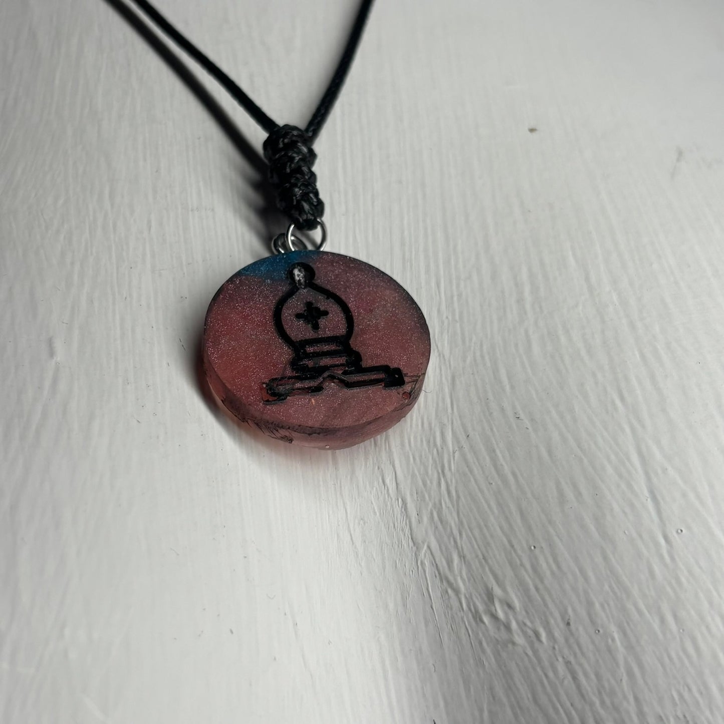 Easy Red Bishop - Handmade Resin Chess Necklace
