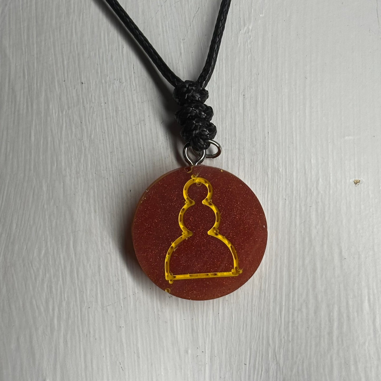 Dark Red Pawn - Handmade Resin Chess Necklace