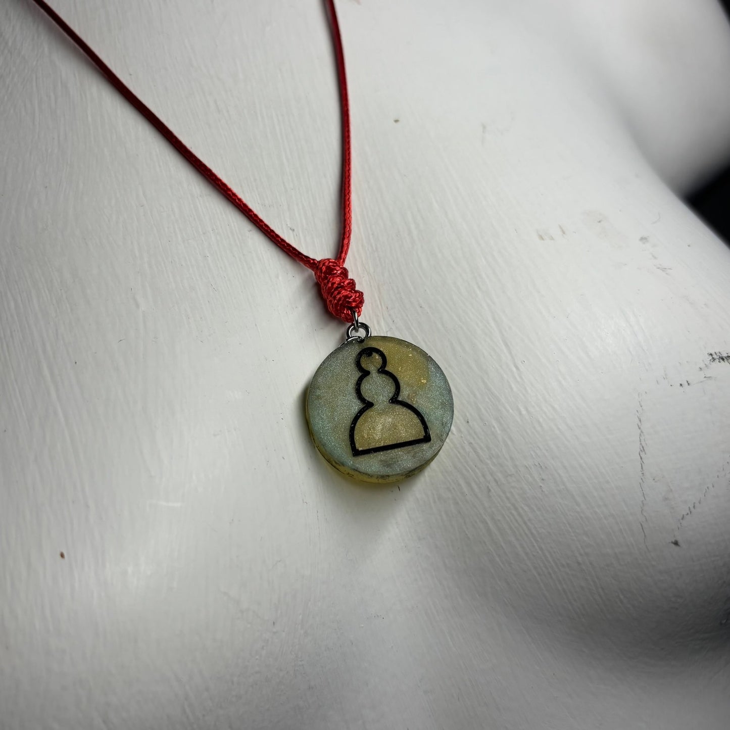 Light Green Pawn - Handmade Resin Chess Necklace