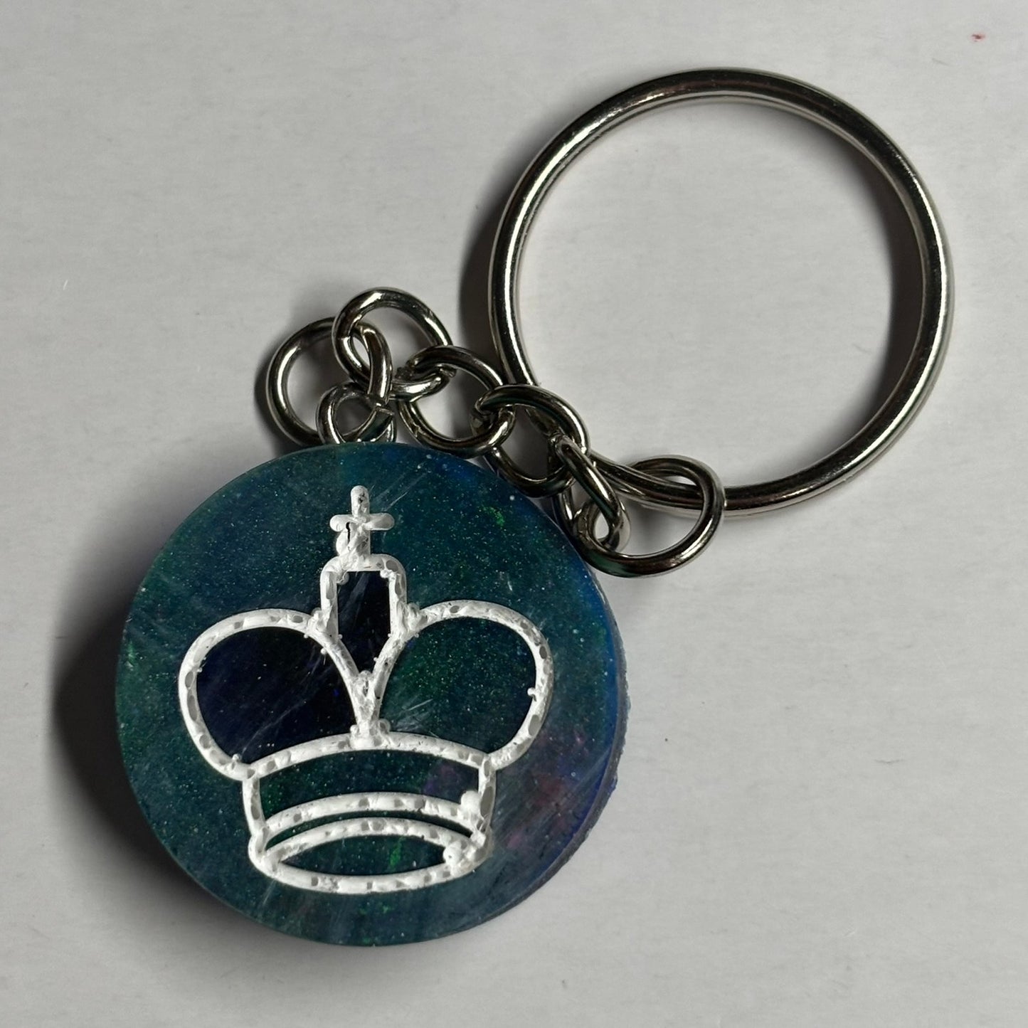 Bluish Green King - Handmade Resin Keychain