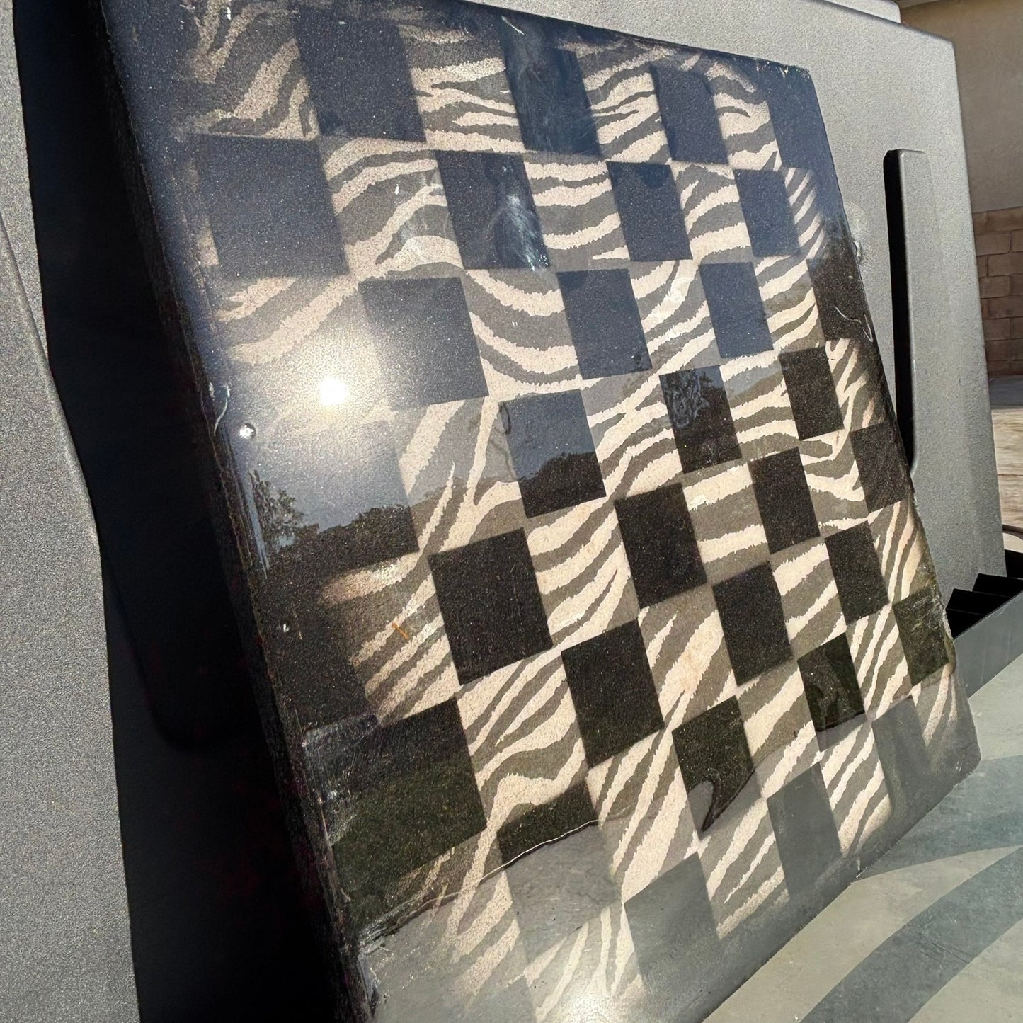Zebra Stripe - Resin Coated Chess Board