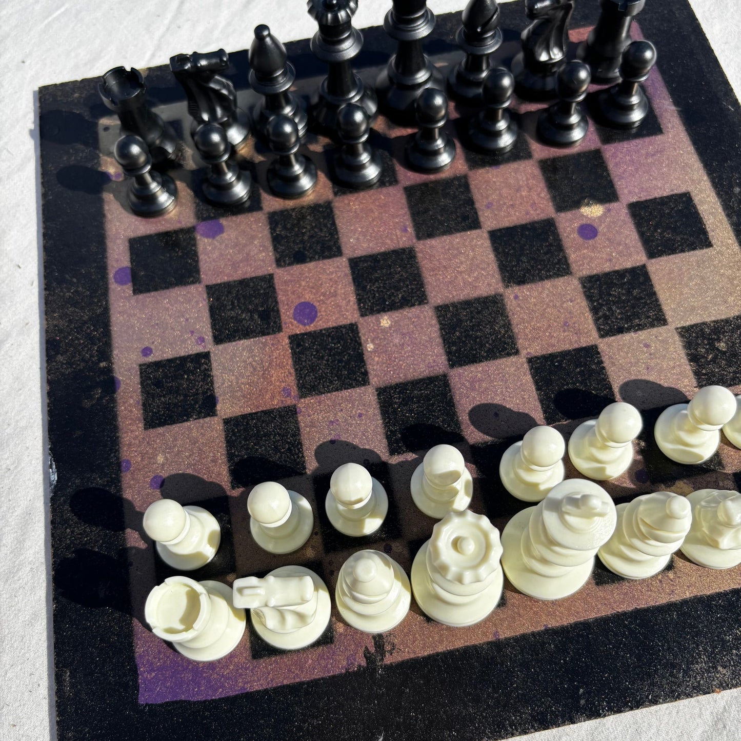 Purple Gold - Painted Chess Set