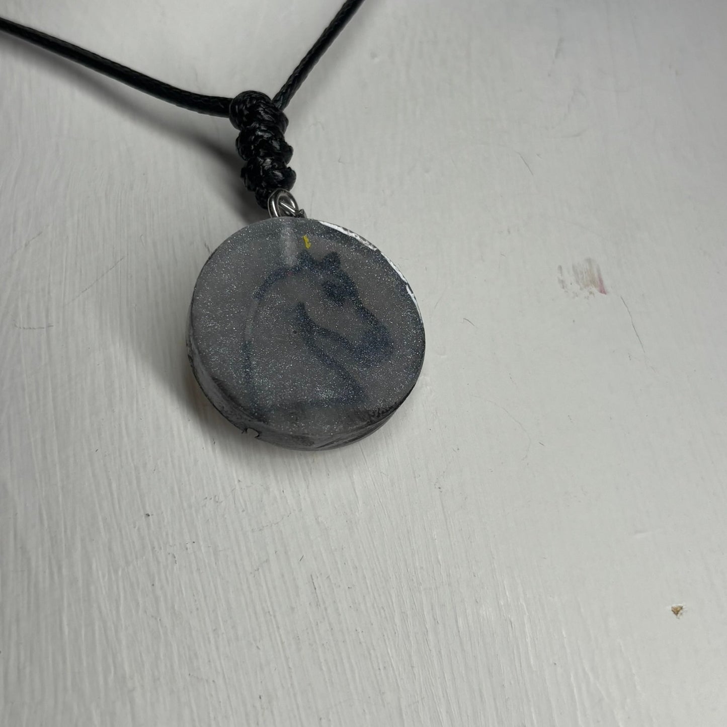 Silver Knight - Handmade Resin Chess Necklace