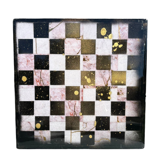 Pink Marble - Resin Coated Chess Board