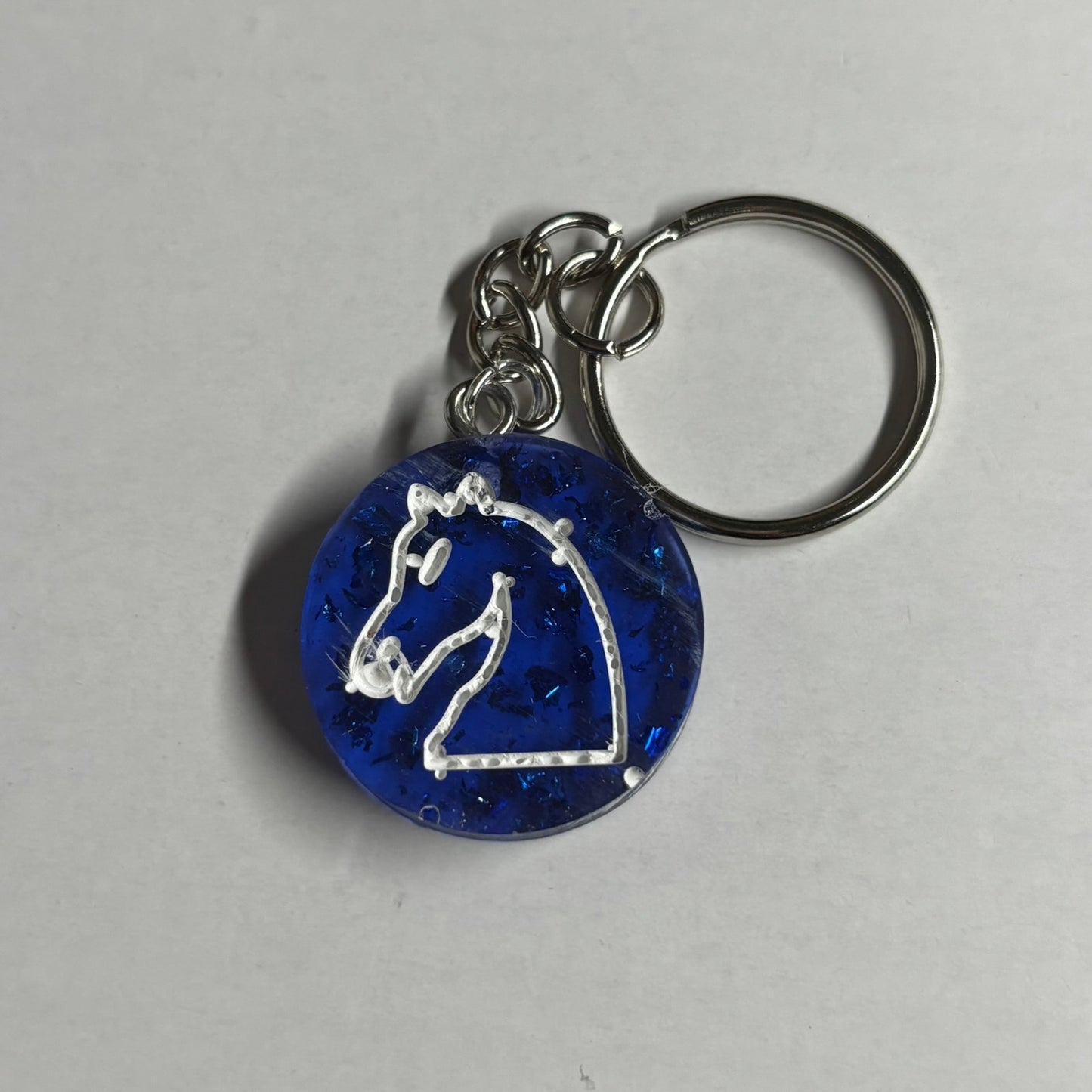 Blue Knight - Handmade Resin Keychain