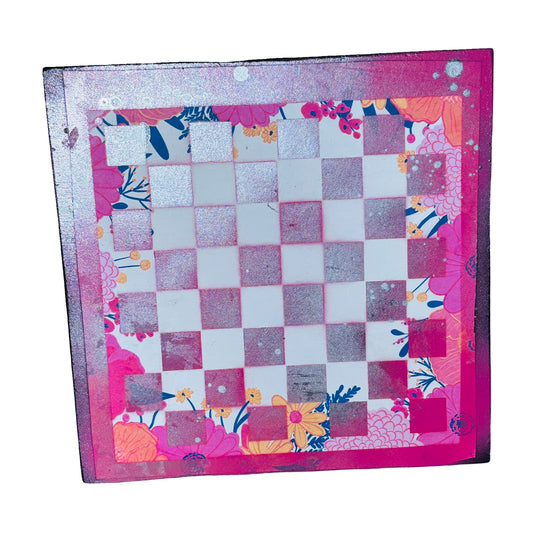 Silver Pink - Scrapbook Chess Board