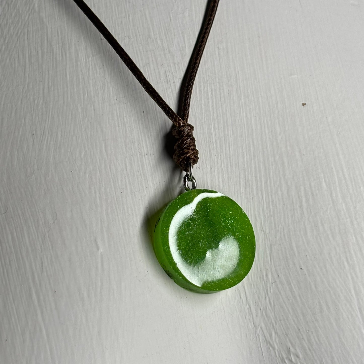 Green Vintage Pawn - Handmade Resin Chess Necklace