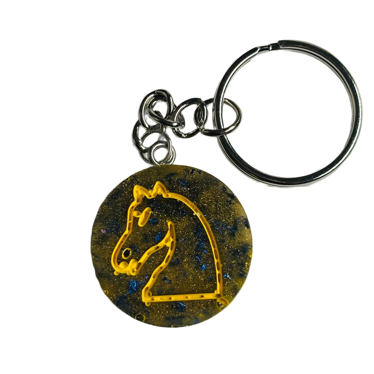 Army Green Yellow Knight - Handmade Resin Keychain