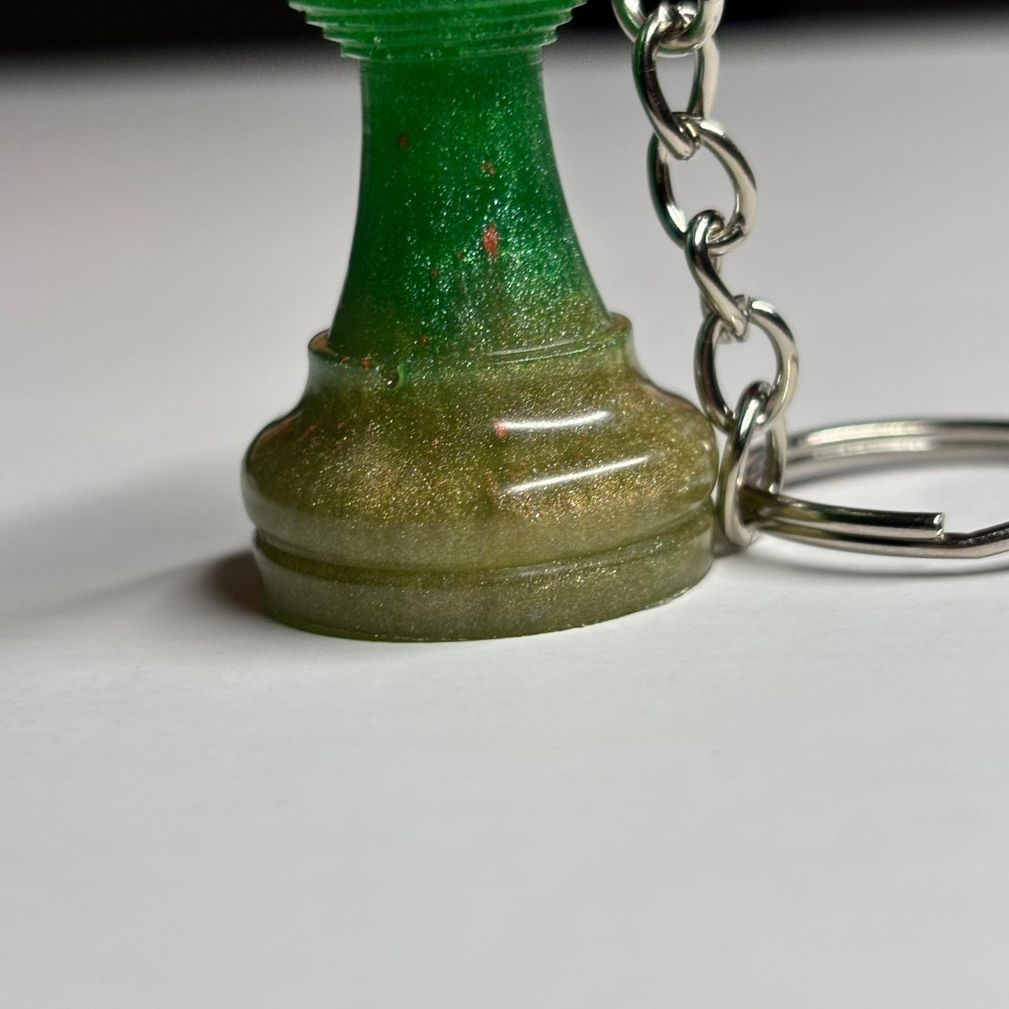 Cosmic Green Rook - Handmade Resin Keychain