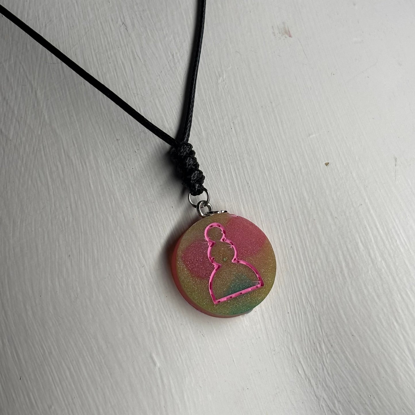 Pink Pawn - Handmade Resin Chess Necklace