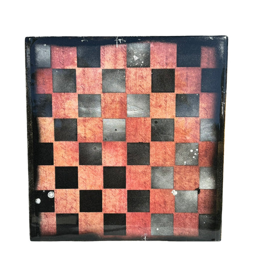 Burgundy Wording - Resin Coated Chess Board