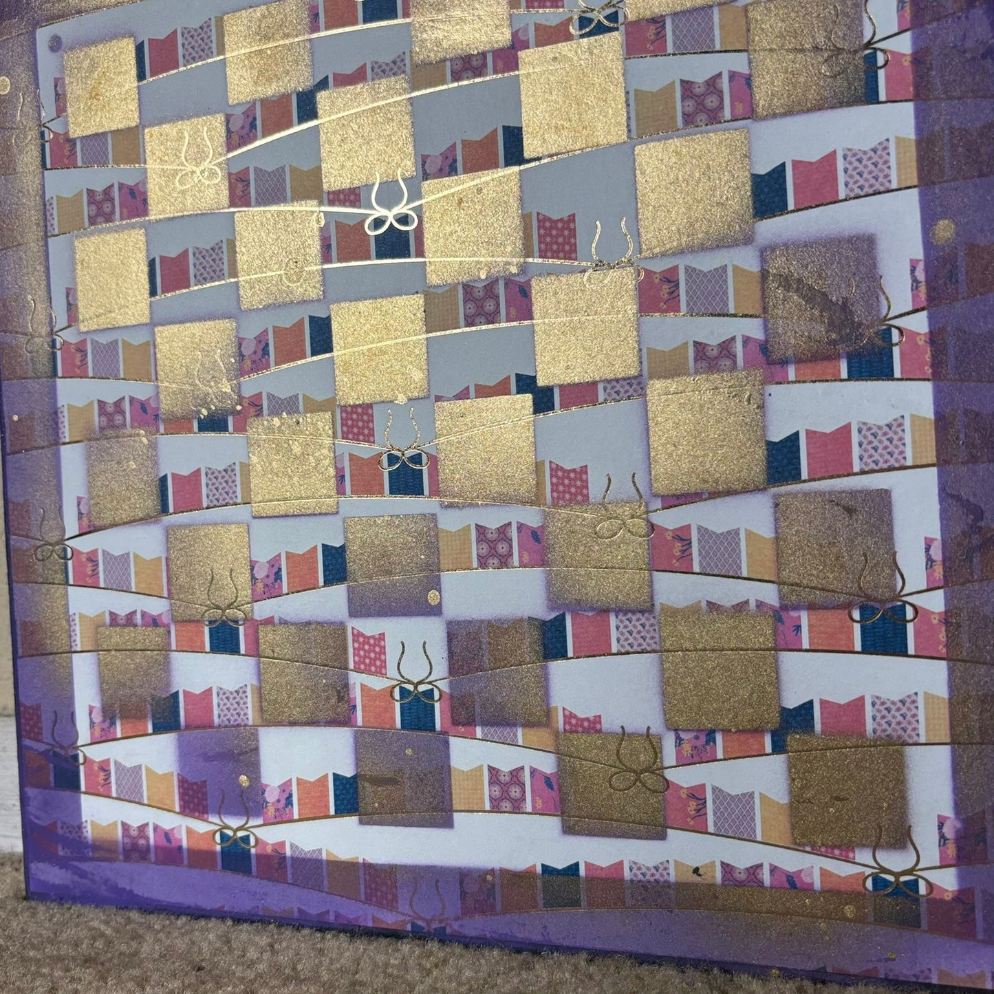 Golden Purple Stripes - Scrapbook Chess Board