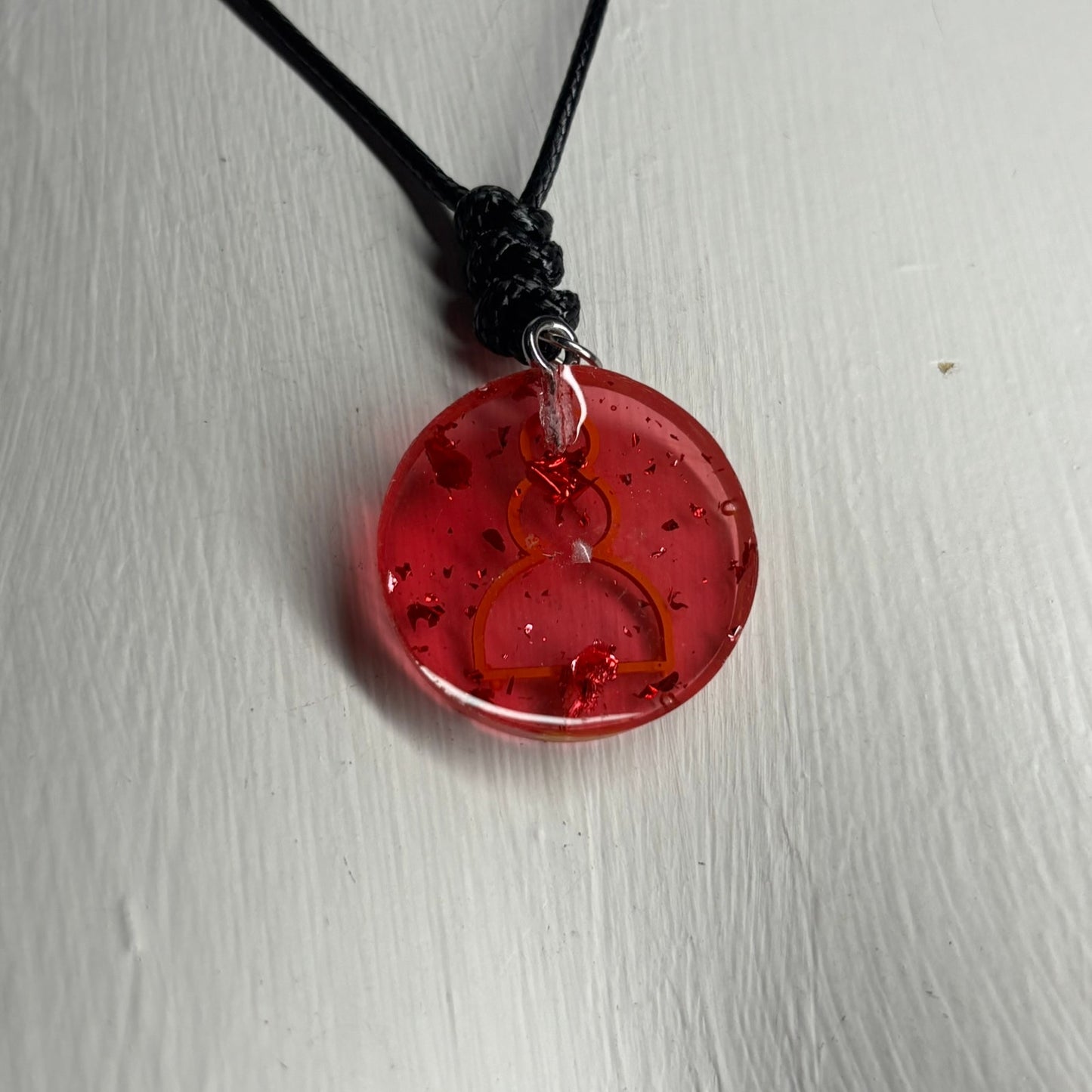 Red Pawn - Handmade Resin Chess Necklace
