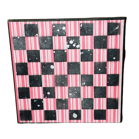 Red Sprinkled Chrome - Scrapbook Chess Board