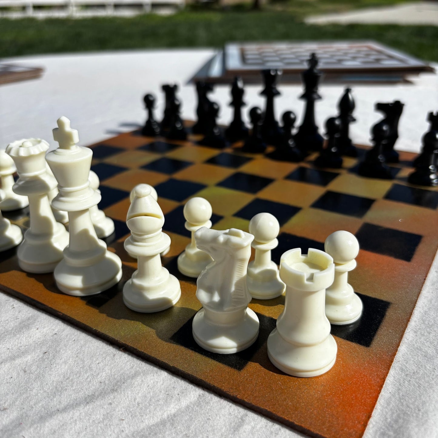 Vibrant Orange - Painted Chess Set