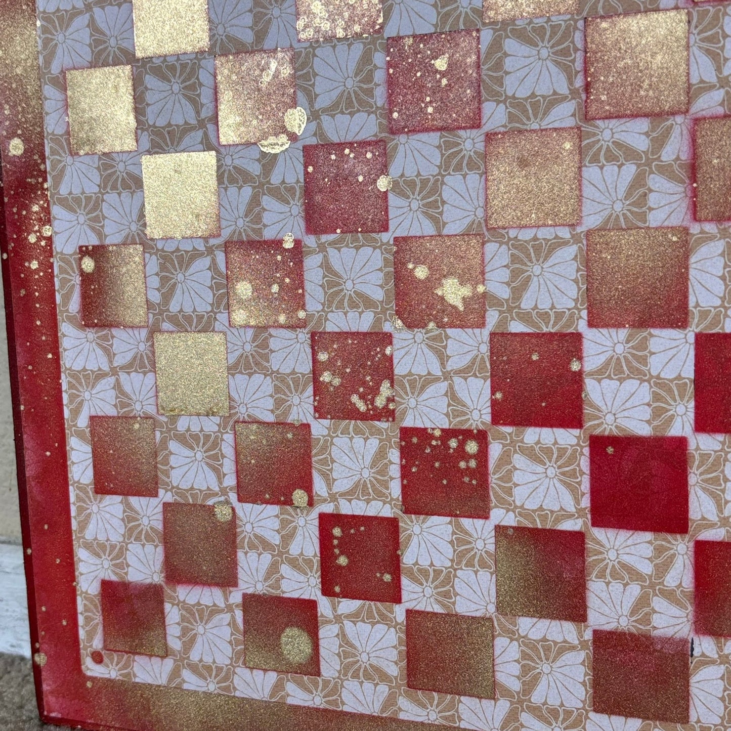 Golden Fire Red - Scrapbook Chess Board