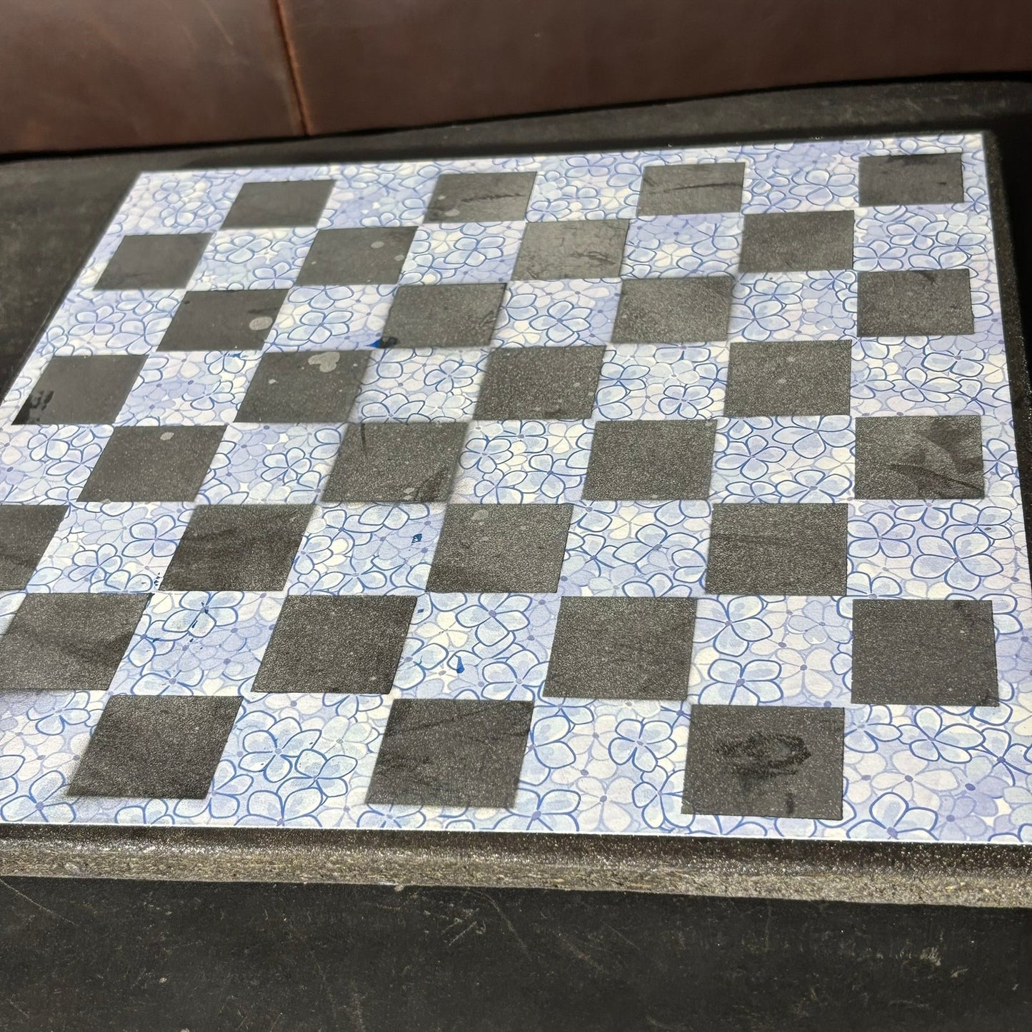 Blue & Black - Scrapbook Chess Board