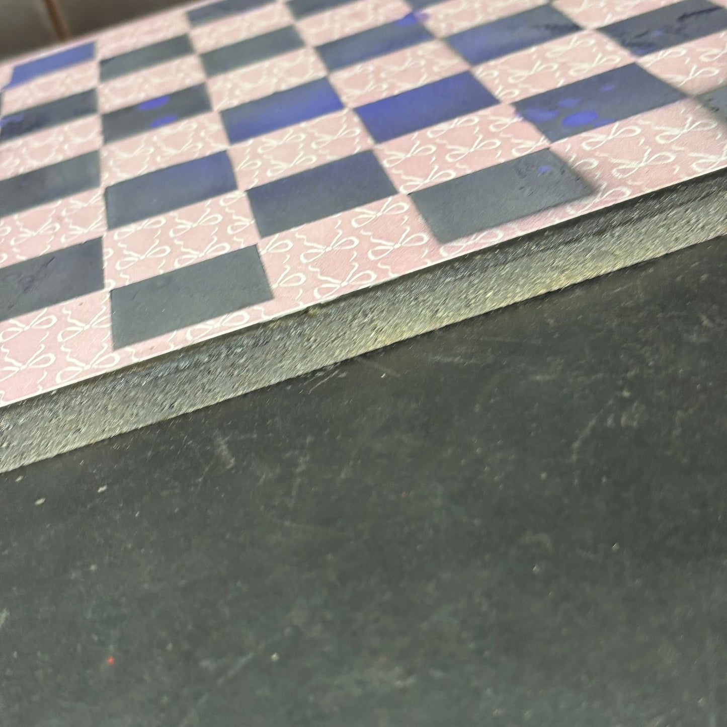 Pink Bows - Scrapbook Chess Board