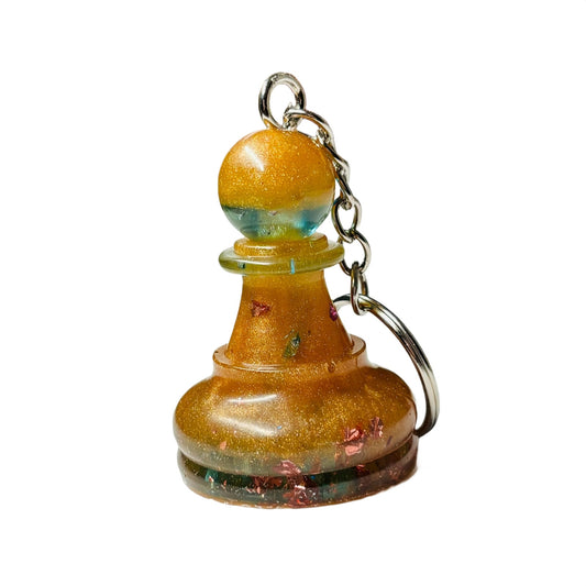 Yellow Cream Pawn - Handmade Resin Keychain - Large Edition