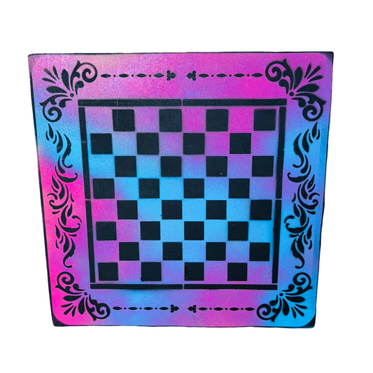 Purple Space Mesh - Painted Chess Board