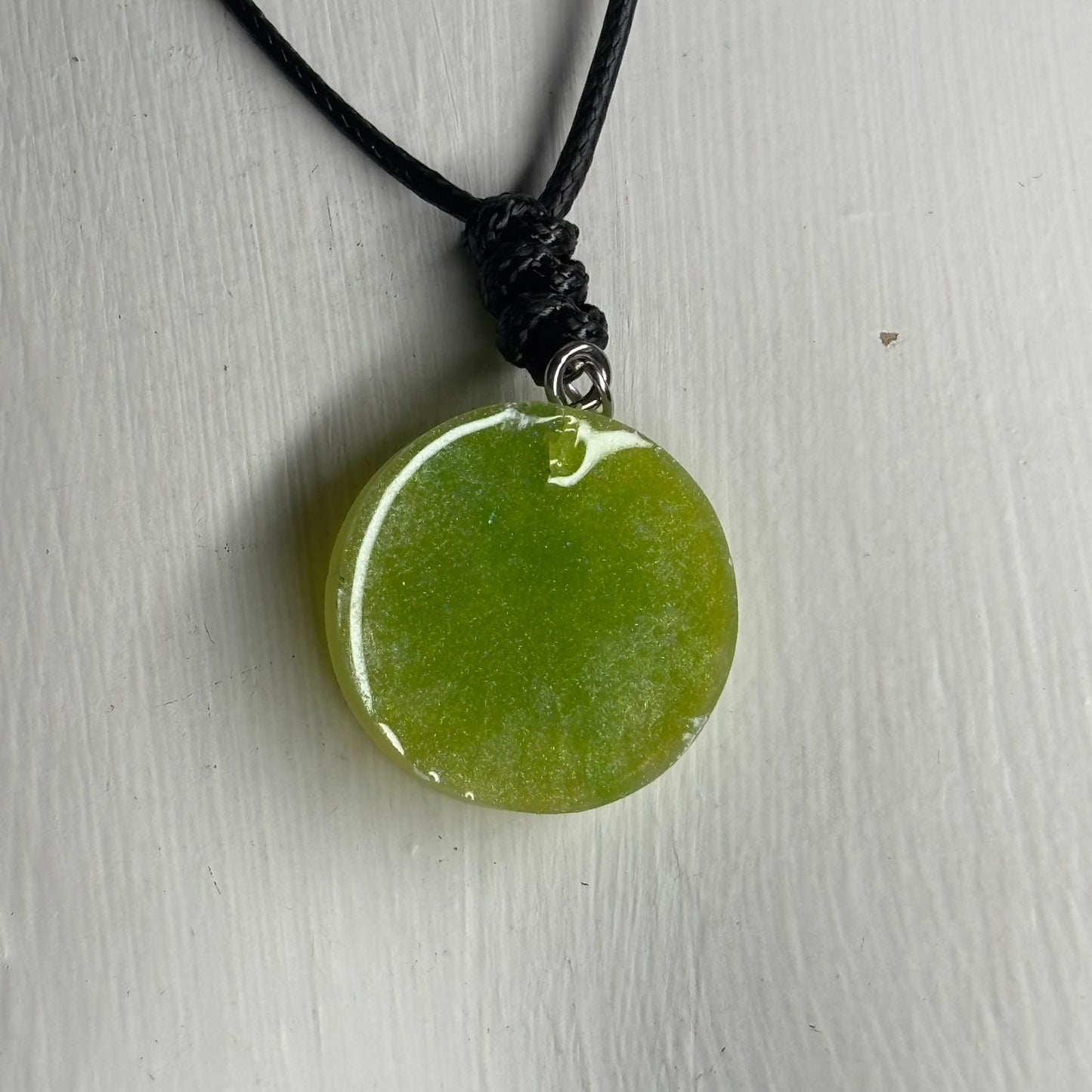 Lime Green Pawn - Handmade Resin Chess Necklace