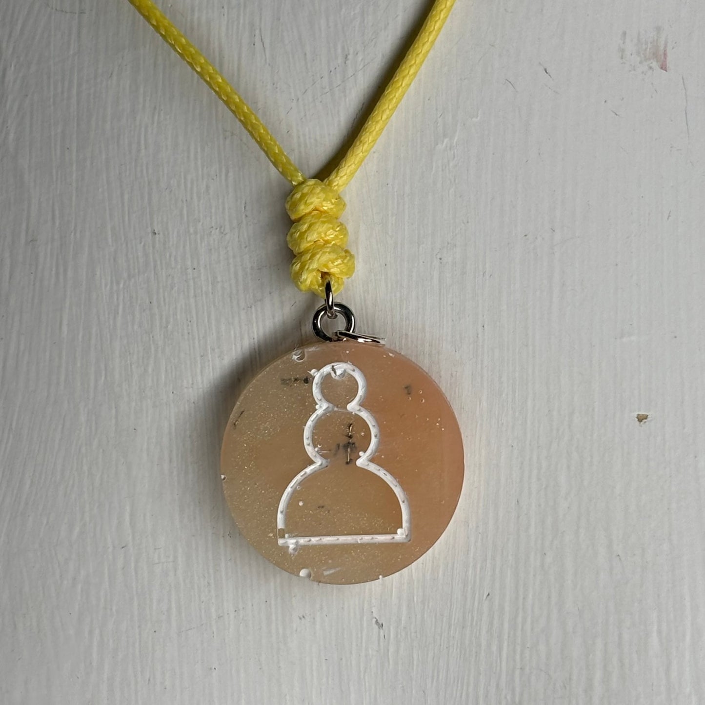 Beach Yellow Pawn - Handmade Resin Chess Necklace