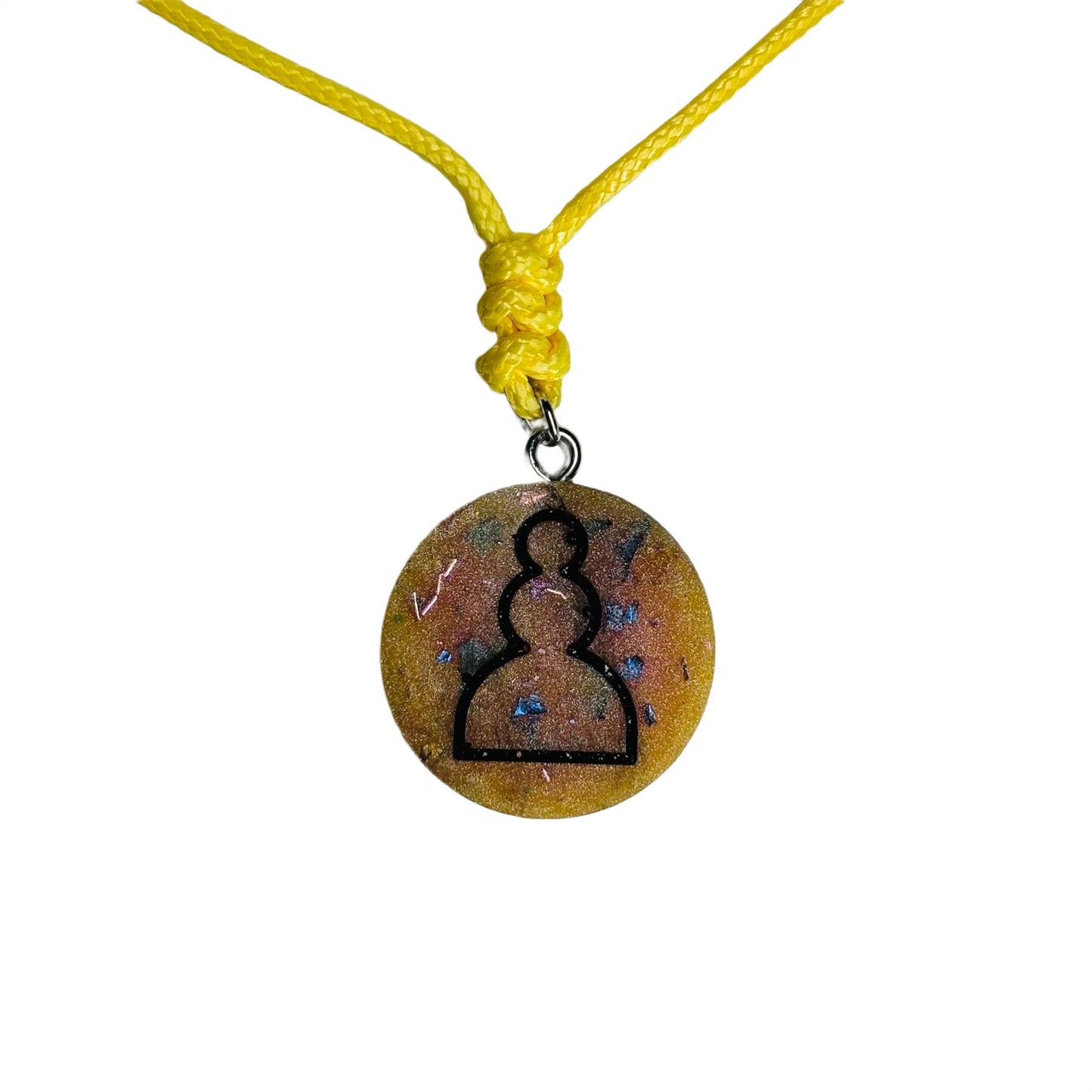 Classic Yellow Pawn - Handmade Resin Chess Necklace