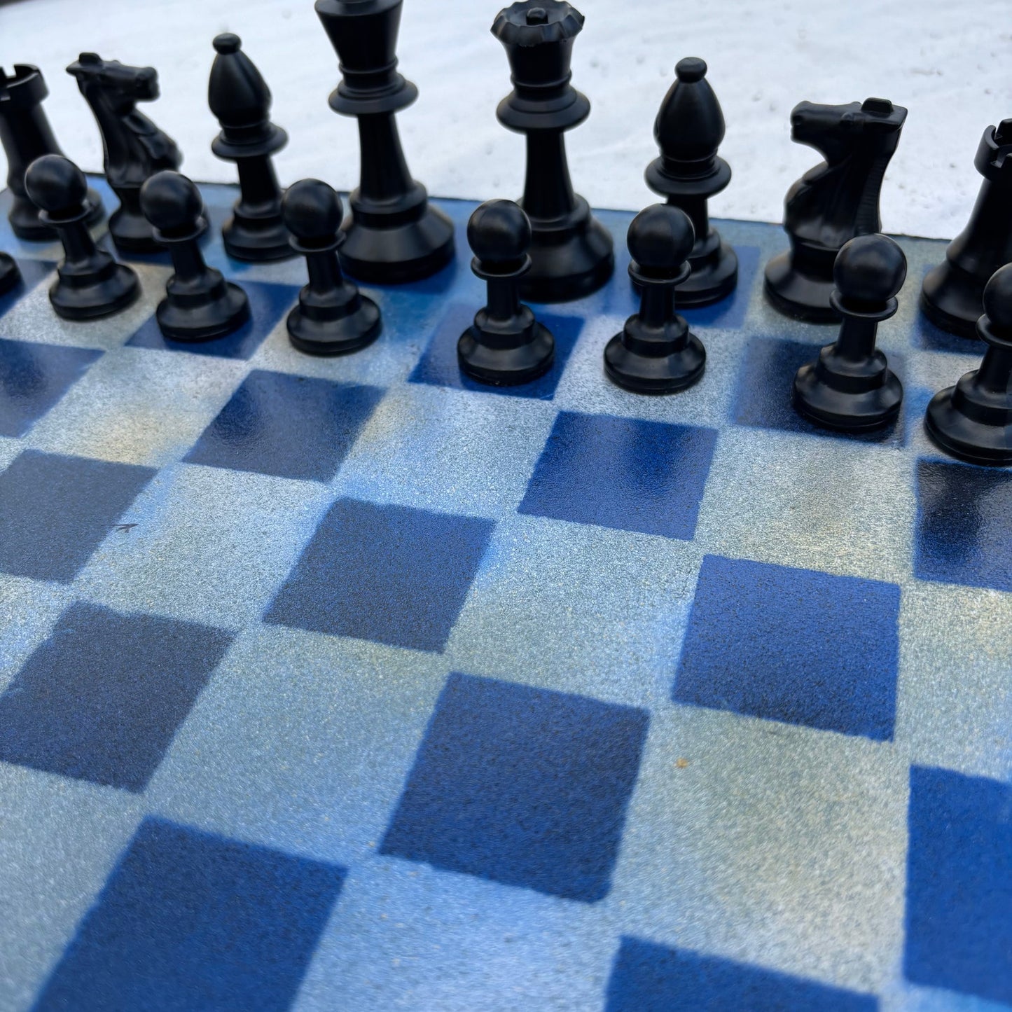 Smooth Blue - Painted Chess Set
