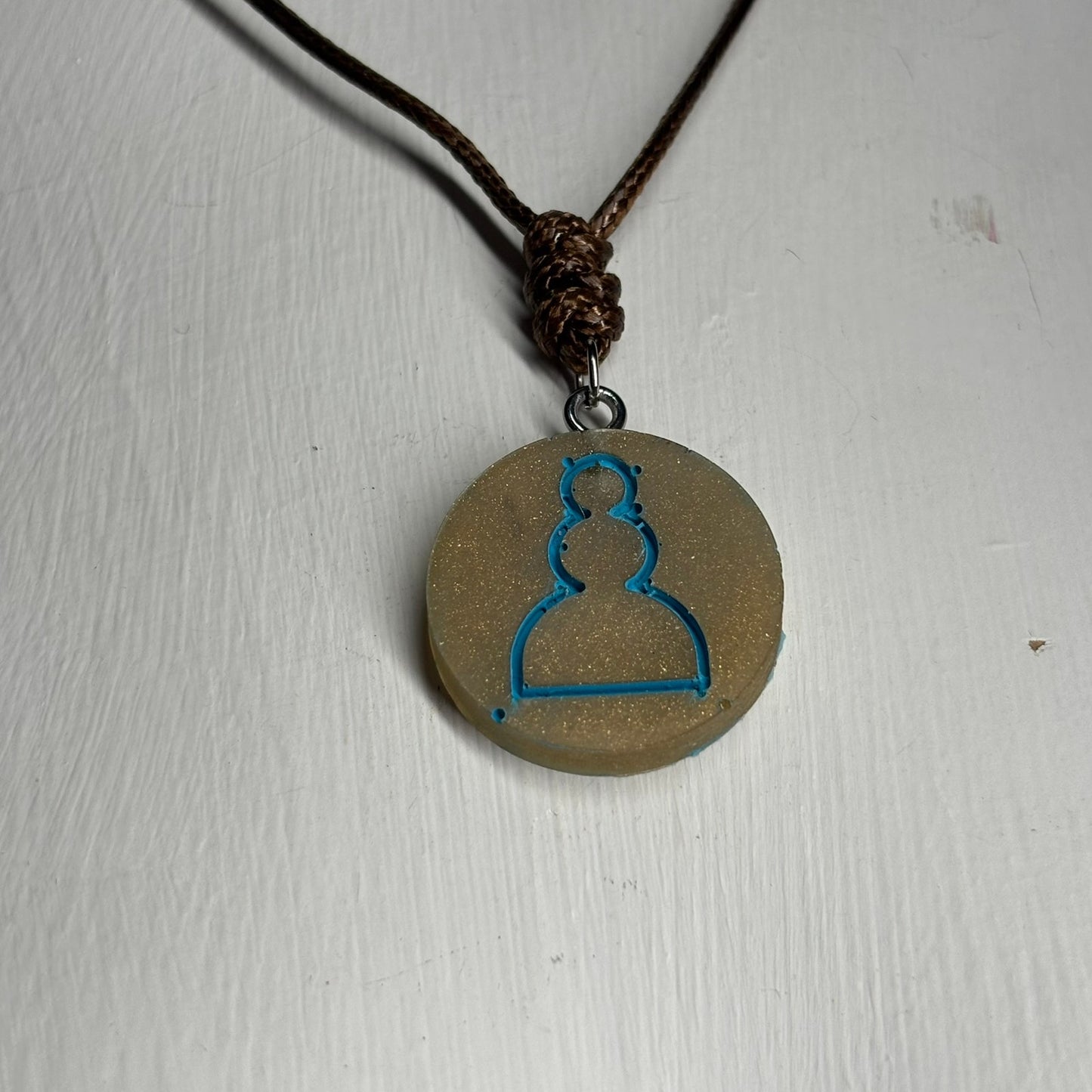 Splendid Brown - Handmade Resin Chess Necklace
