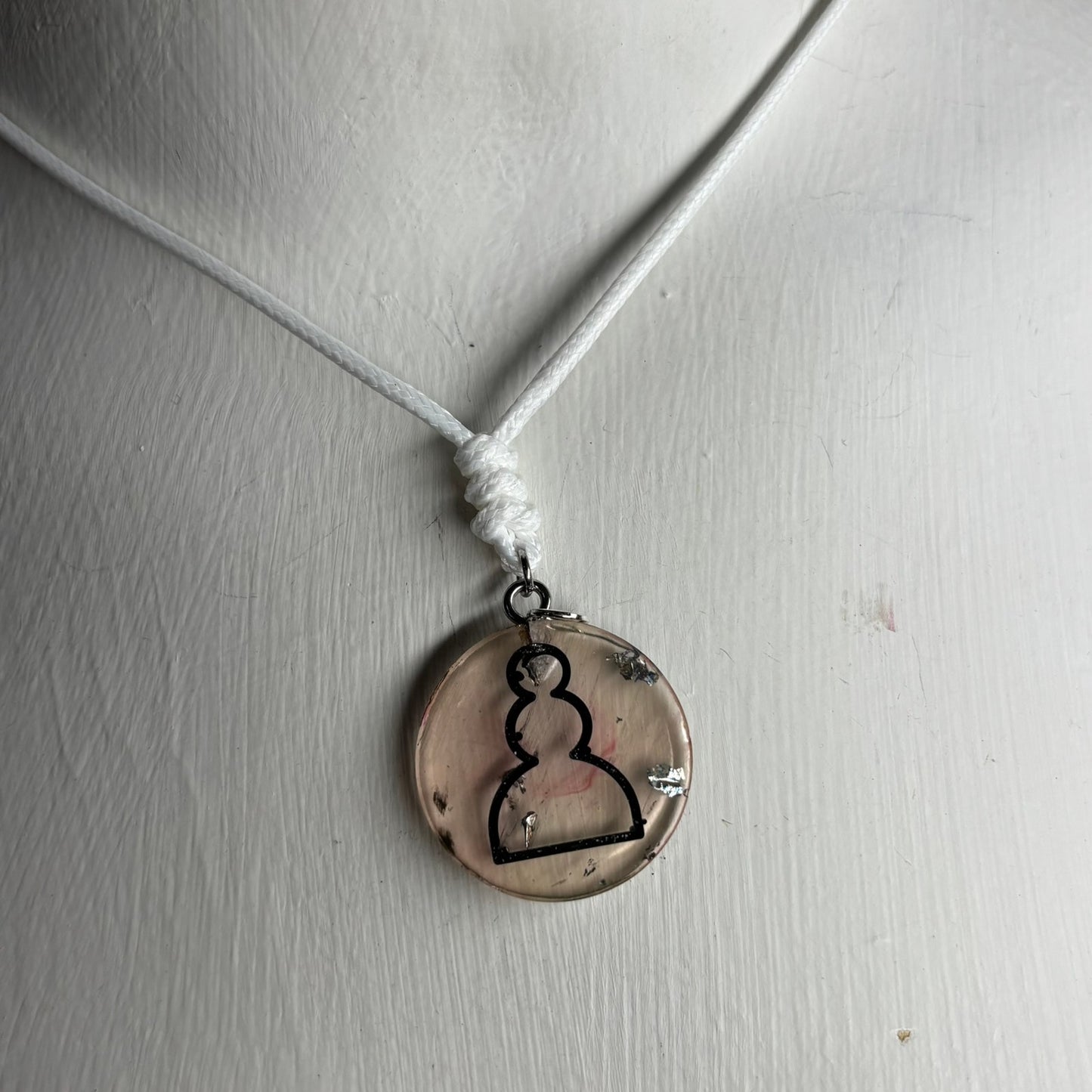 Transparent Champagne Pawn - Handmade Resin Chess Necklace