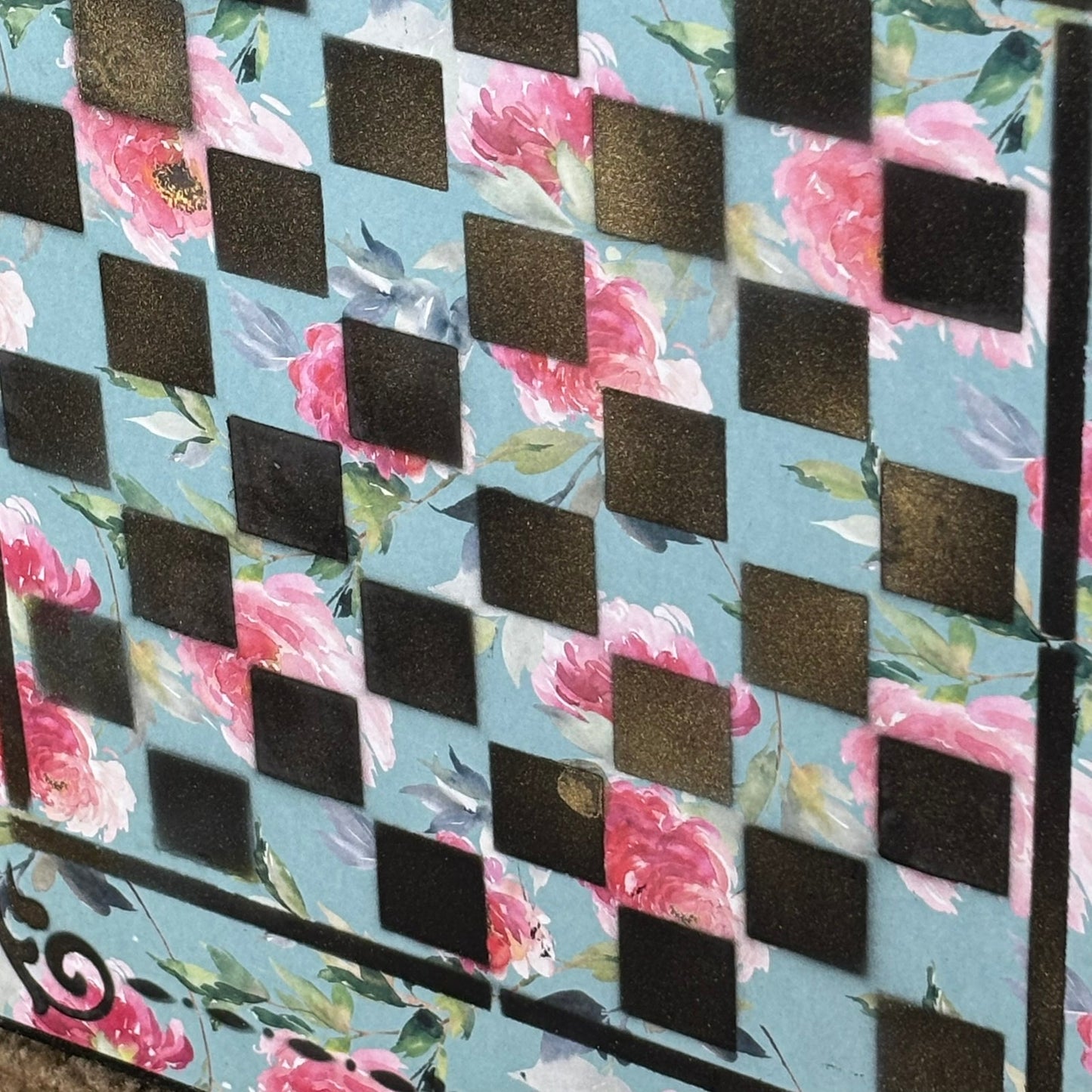 Blue Sky Flowers - Scrapbook Chess Board