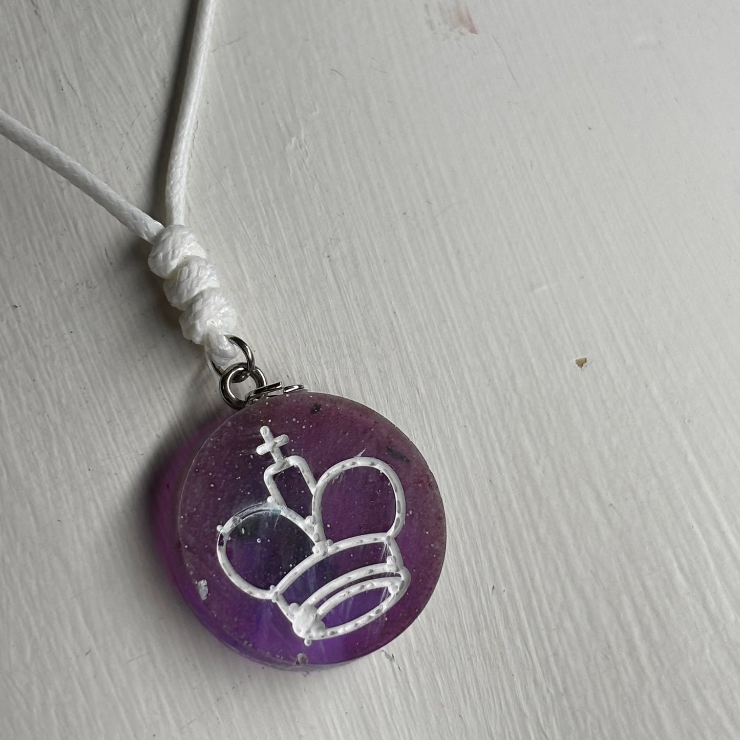 Purple King - Handmade Resin Chess Necklace